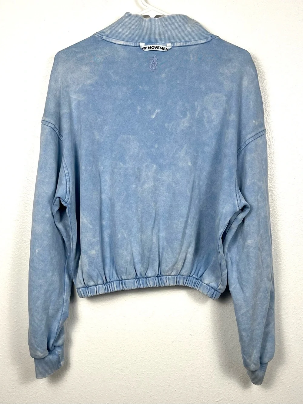 Free People XS FP Movement Valley Girl Pullover Sweatshirt Blue Cloudy Waters